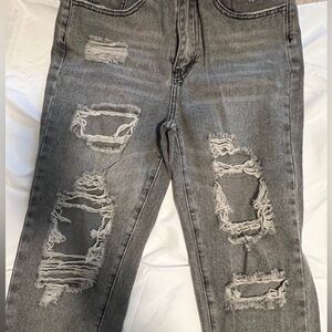 Distressed Gray women’s jeans